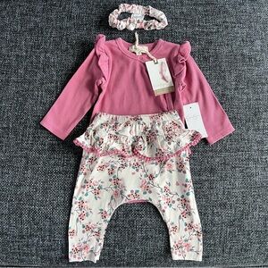 NWT Jessica Simpson Baby Floral 3 Piece Set Size 6/9 Months